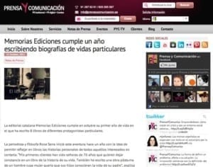 Prensa y Comunicaicón - Memorias Ediciones cumple un año escribiendo biografías de vidas particulares